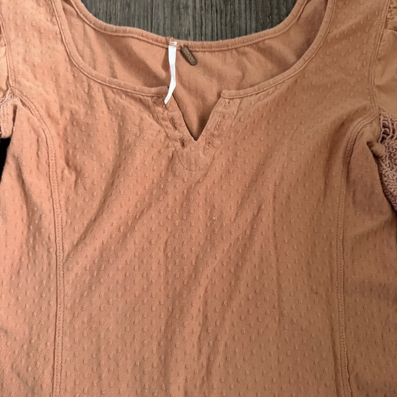 Free People Brunch Date Top Peached Copper Small - Picture 5 of 8